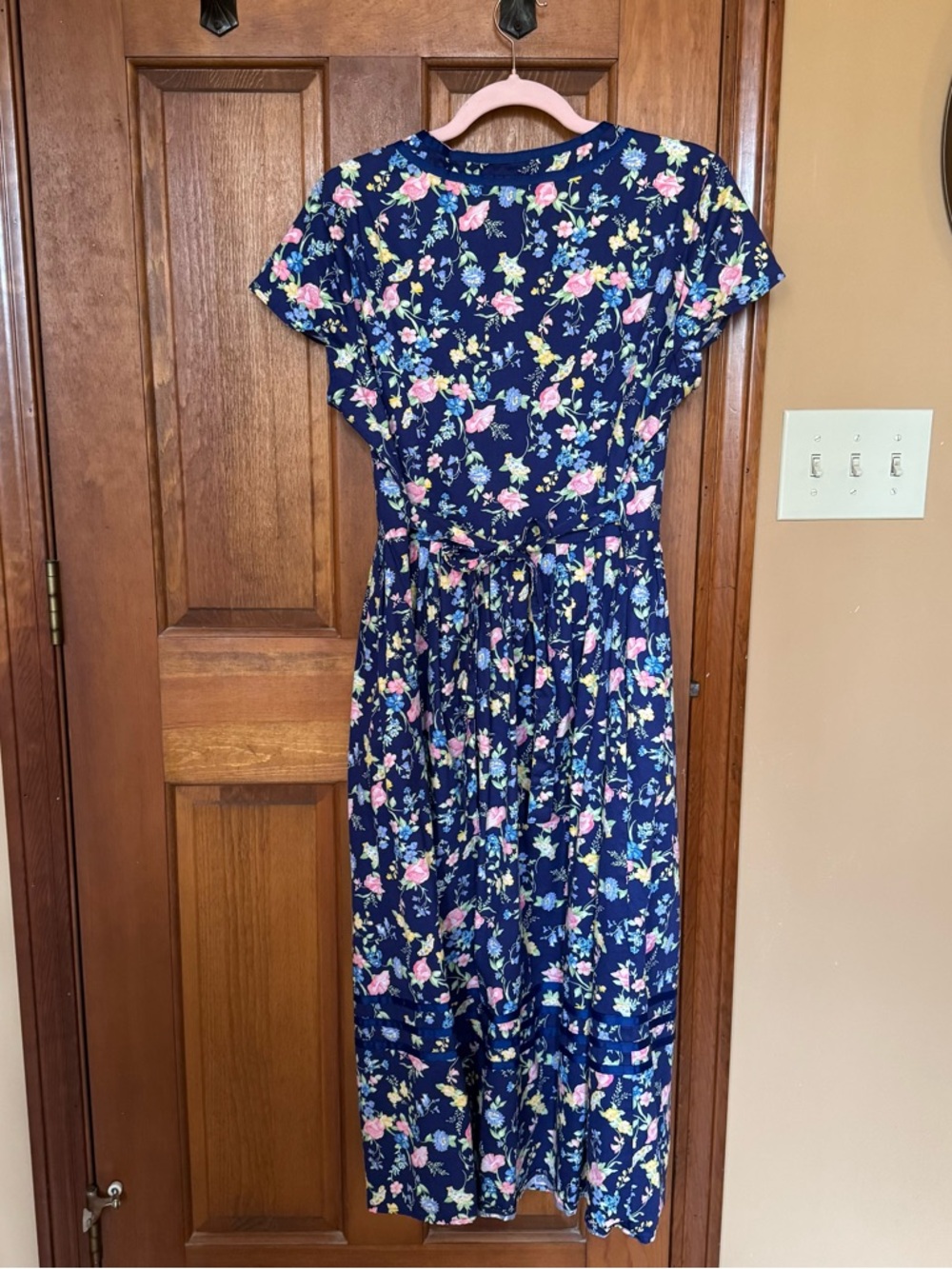 Vintage Lanz of Salzburg blue floral cottagecore midi dress size M - Picture 4 of 4